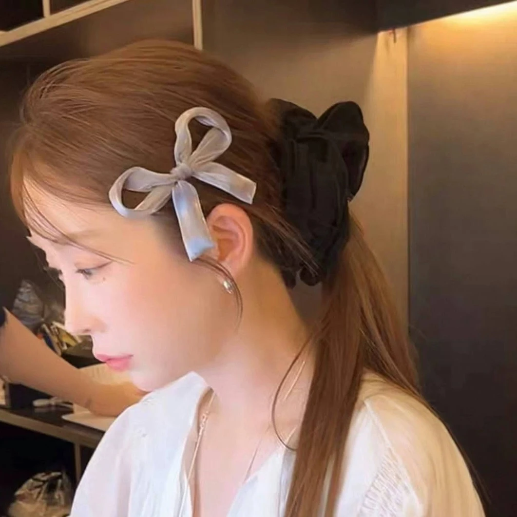 泡菜欧尼同款蝴蝶结发夹日韩系超仙优雅少女风极简鸭嘴夹一只