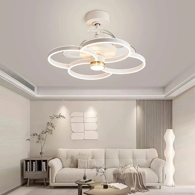 【灯妹子】四叶草餐厅卧室隐形风扇灯带语音