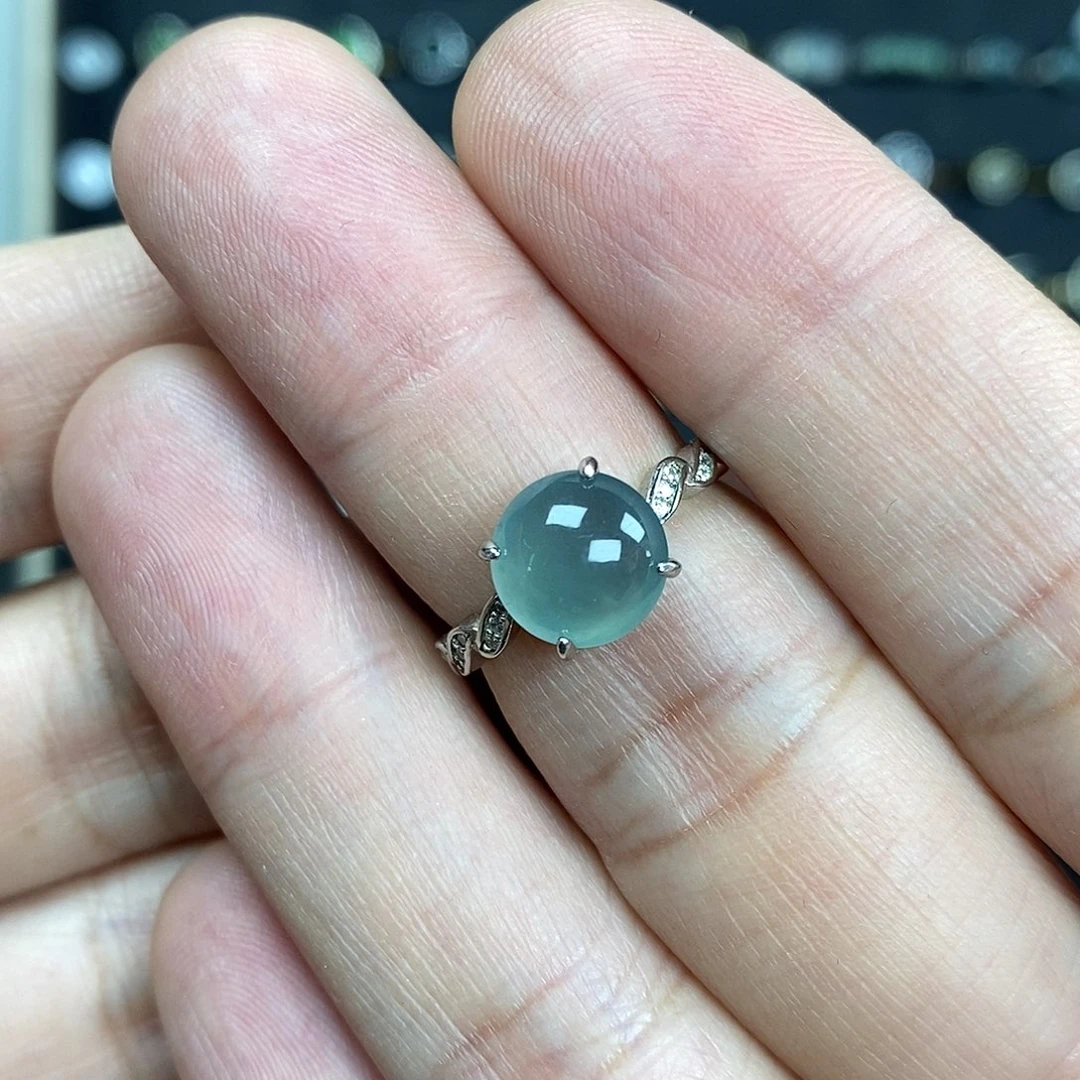 翡翠银S925镶嵌戒指