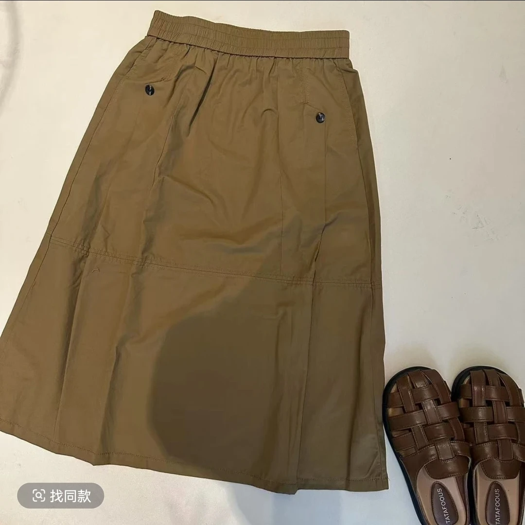 小小泽兰 夏款设计感时尚工装半身长裙设计感显瘦百搭