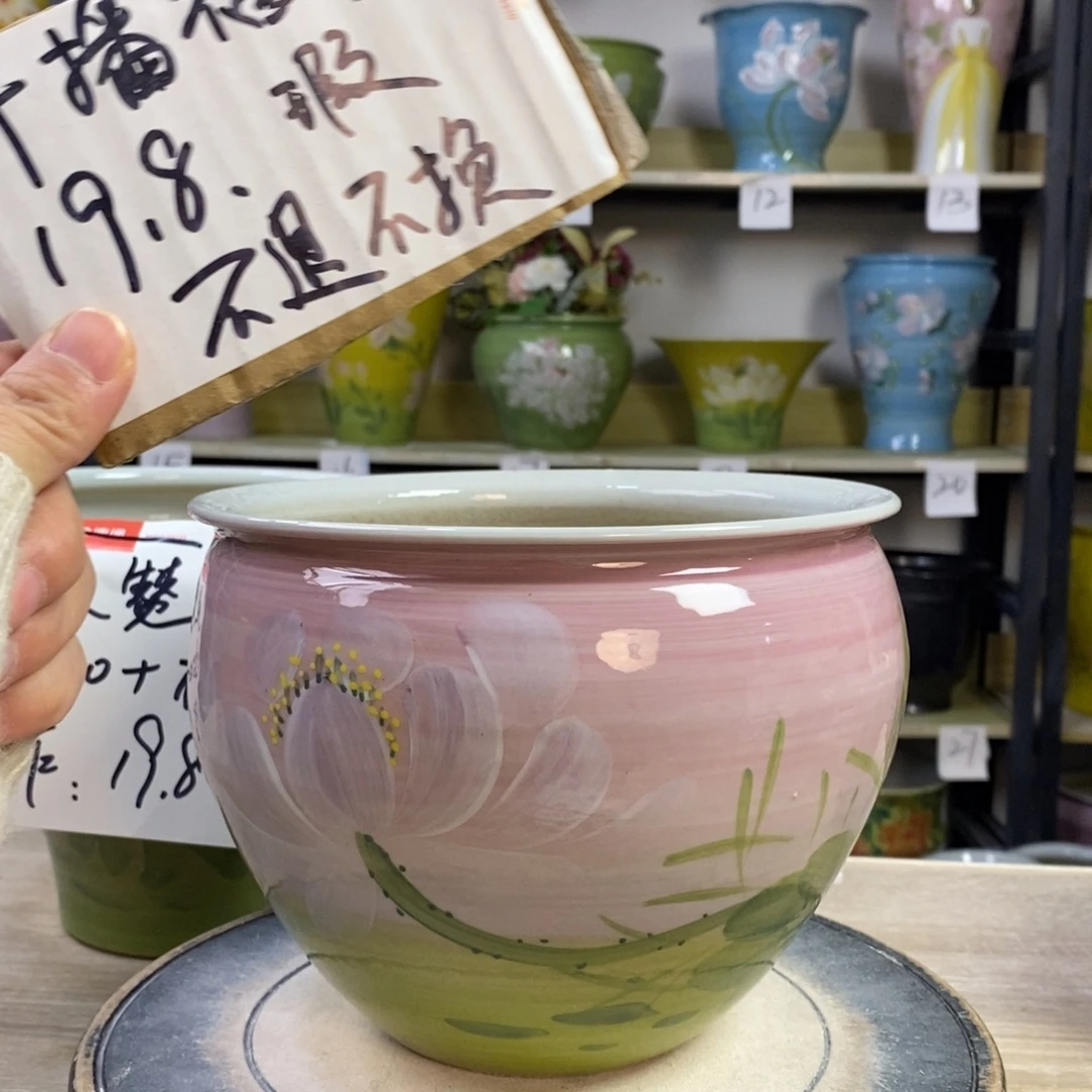 景德镇手工手绘陶瓷花盆