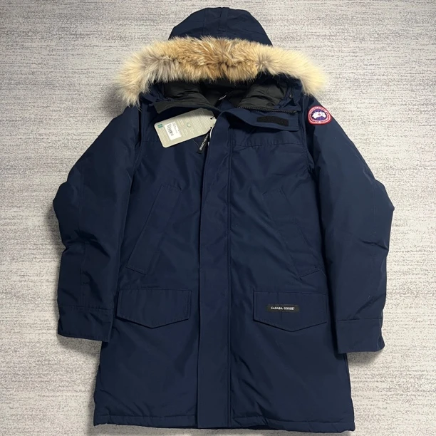 未使用 CANADA GOOSE 加拿大鹅 M蔚洋蓝色langford长款毛领羽绒服