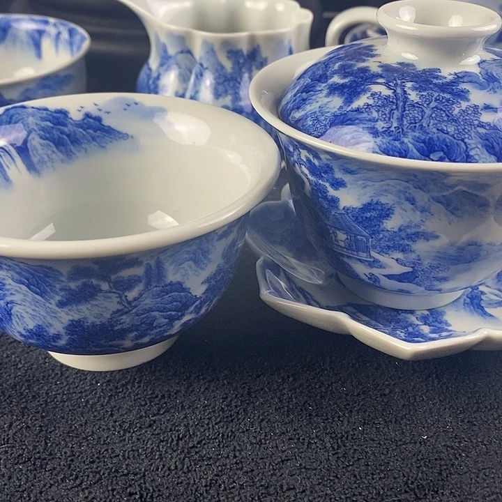 陶景德镇手工手绘青花山水