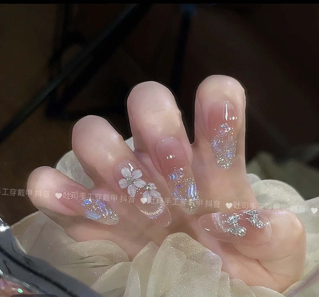 【莫奈花园】纯手工穿戴甲美甲可拆卸穿戴式持久反复使用