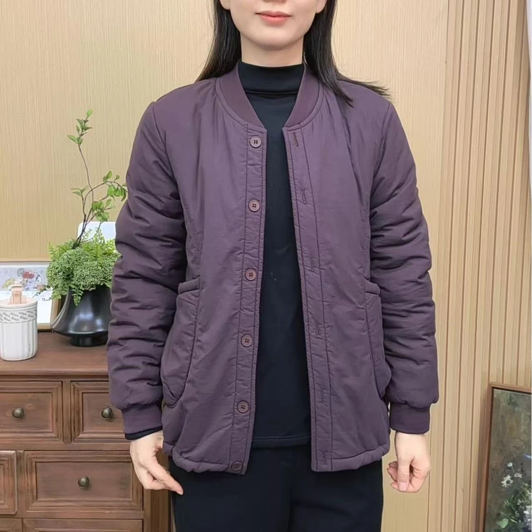 2025新款宽松秋冬百搭保暖棉服棉衣上衣加绒加厚气质妈妈装