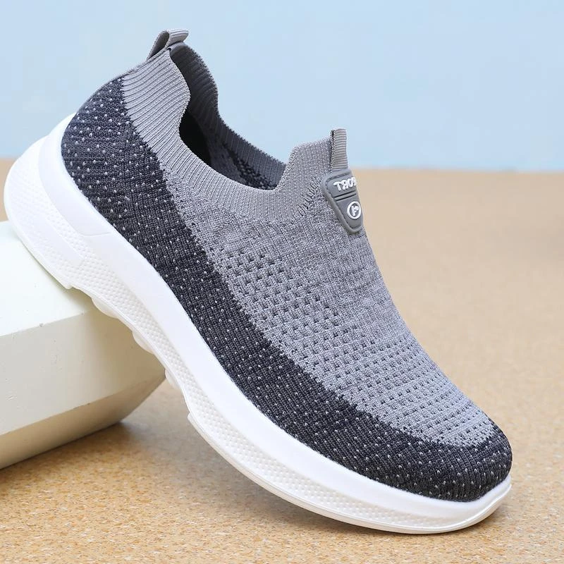 老北京布鞋男鞋春秋季新款透气飞织中老年软底防滑爸爸鞋休闲单鞋