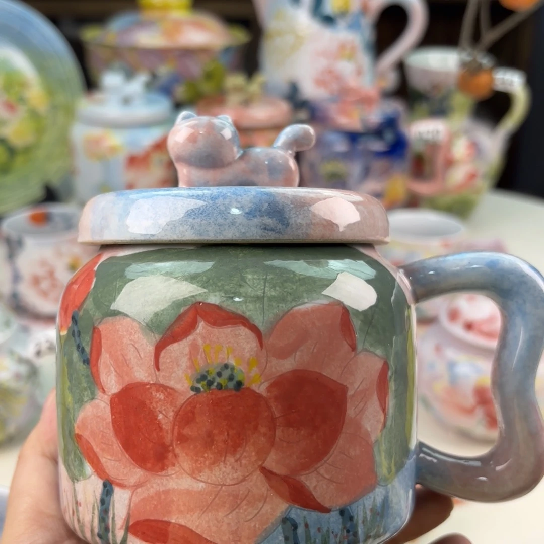 景德镇手绘高温釉下彩陶瓷茶具
