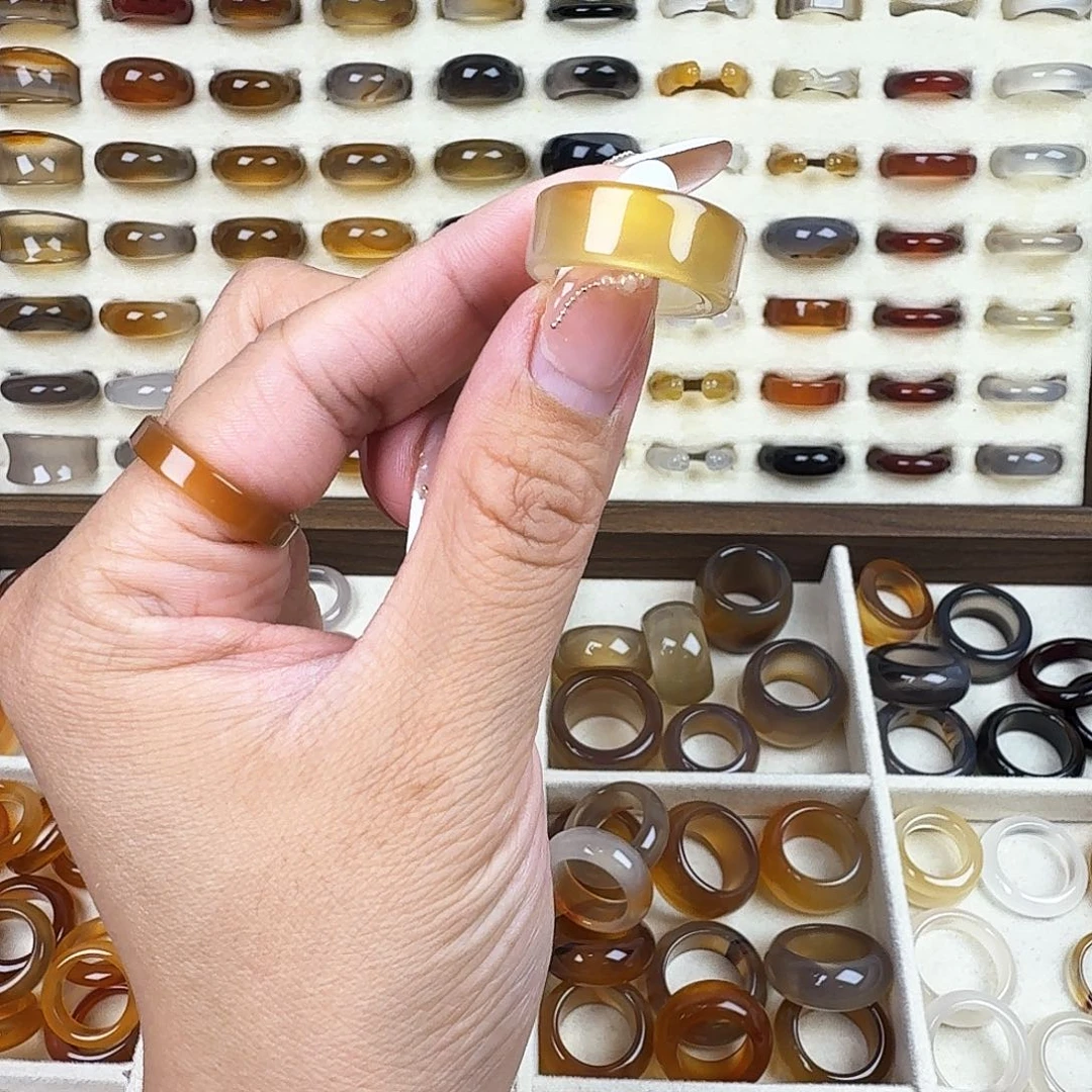 玛瑙/玉髓戒圈未镶嵌12圈