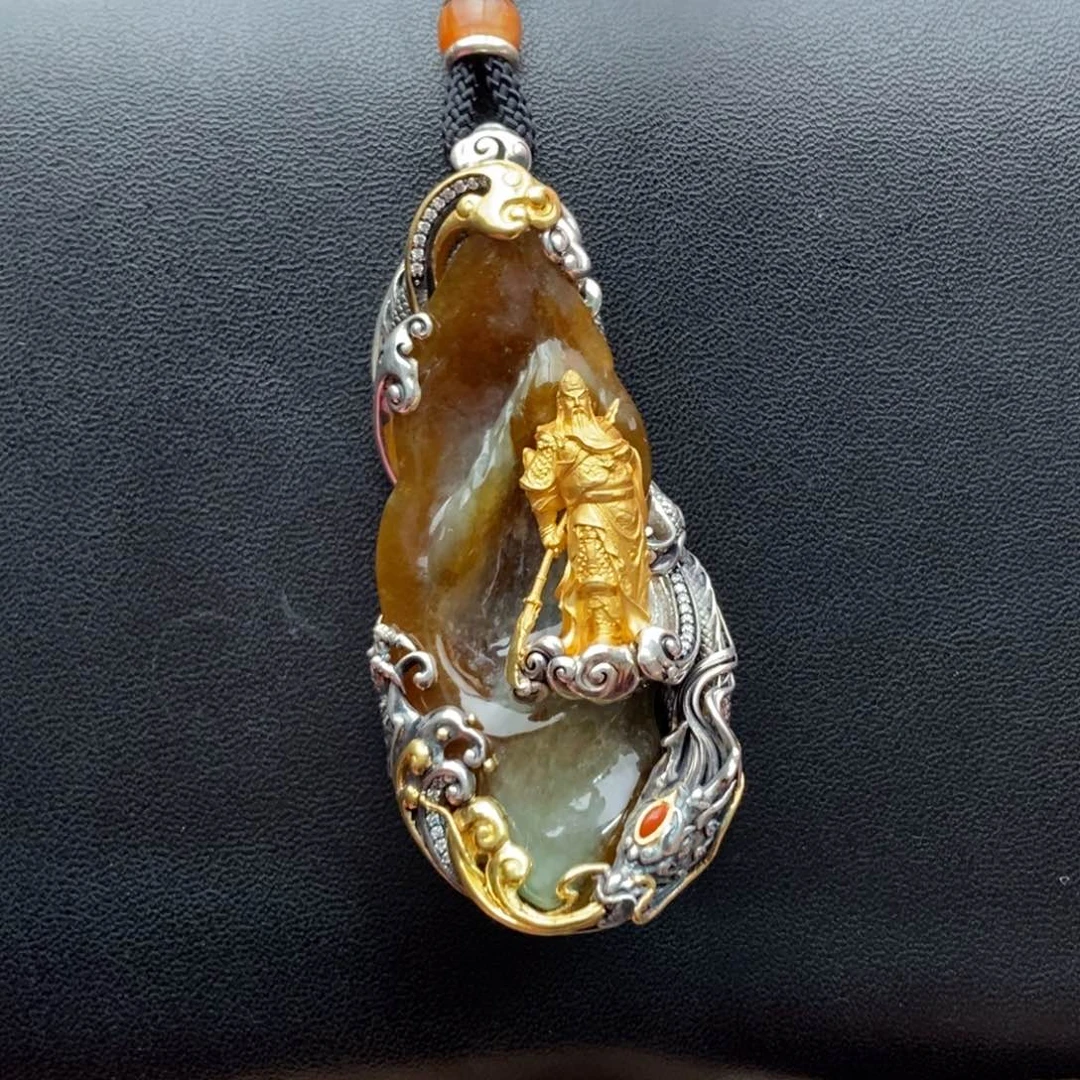 颈饰银S925镶嵌翡翠