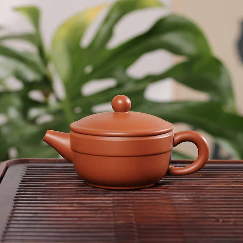 潮州原矿朱泥手拉大宽口壶110cc泡茶壶工夫茶家用茶壶