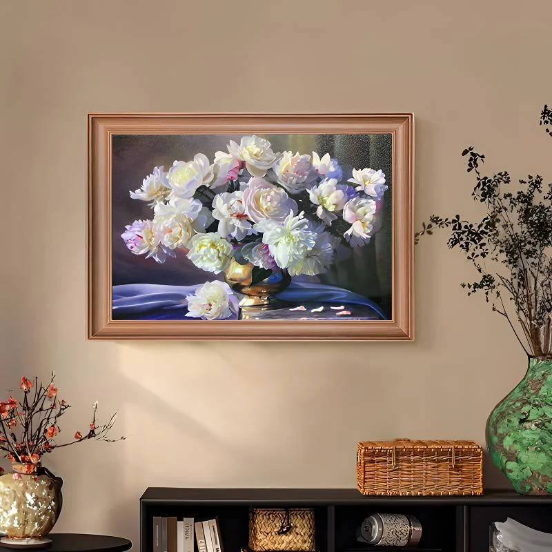 厨房餐厅花卉装饰画油画美式复古壁画客厅玄关高级感欧式挂画