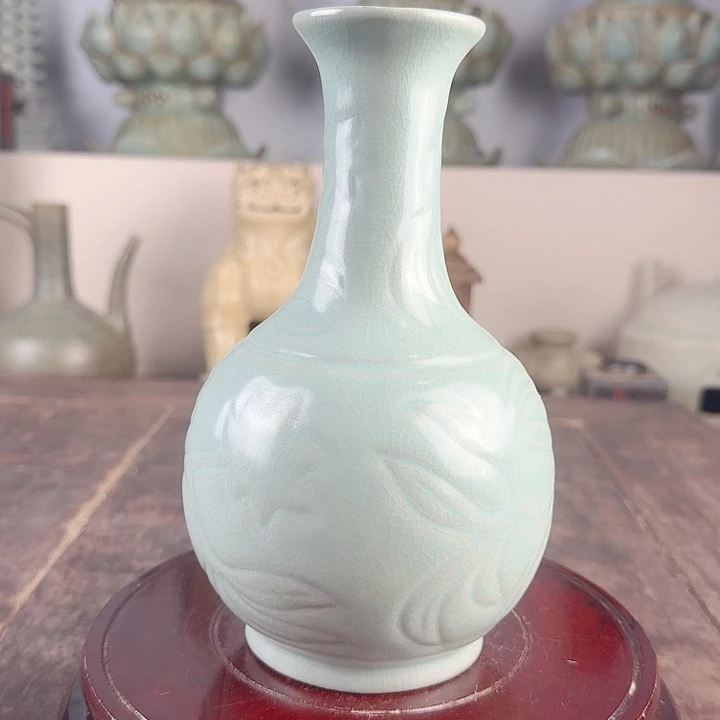 汝窑鹅颈瓶品相完美