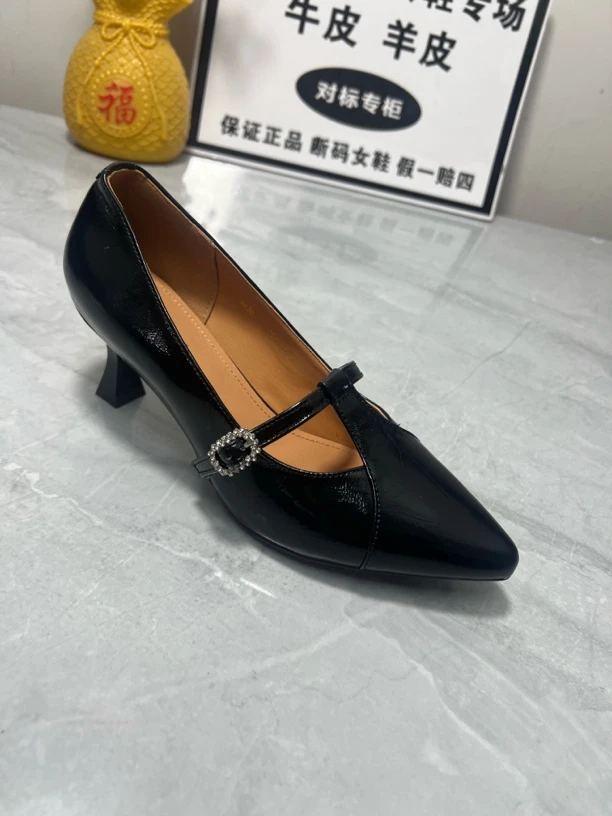 6638牛皮高跟鞋细跟单鞋