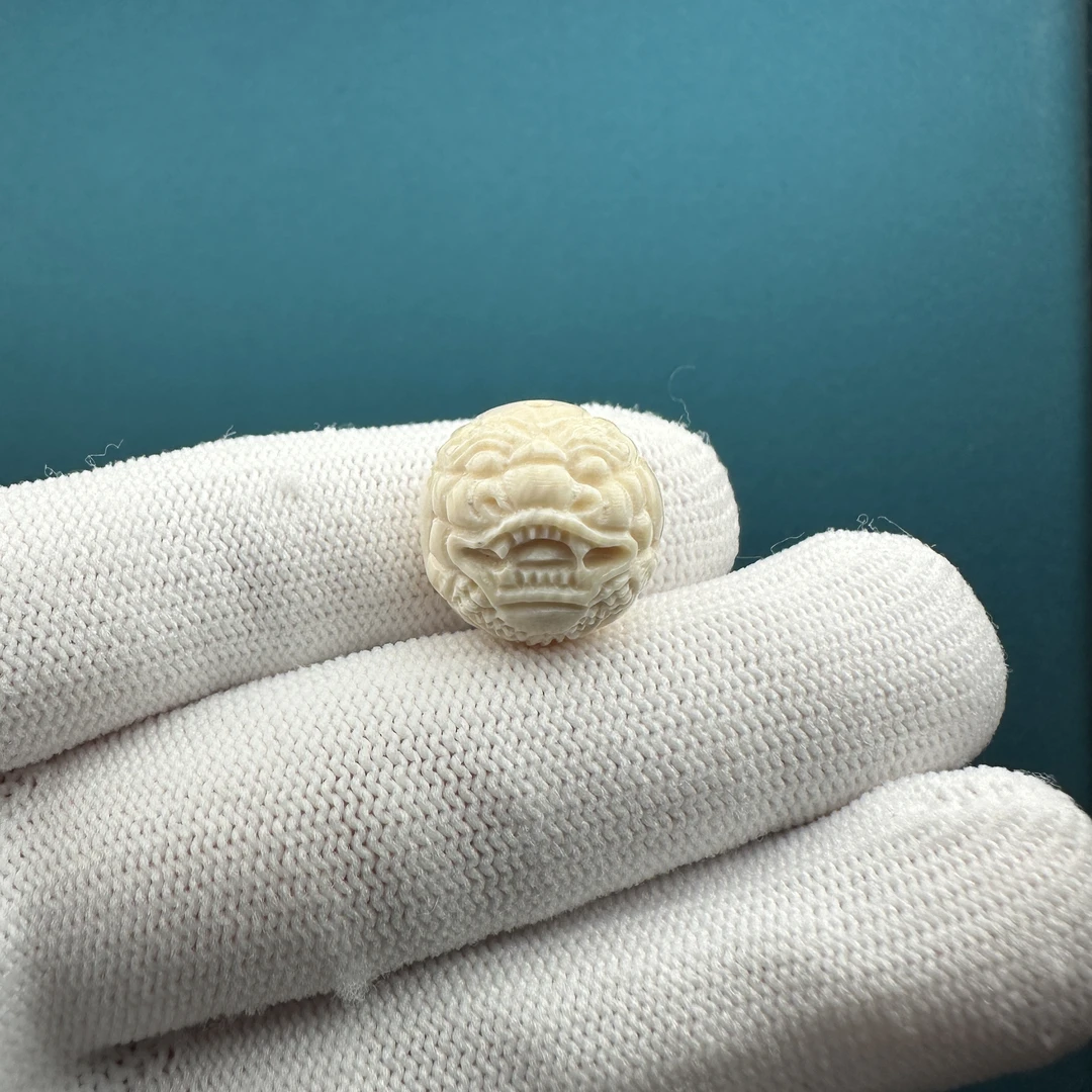 K1358天然猛犸牙雕刻珠15mm一物一图假一罚十