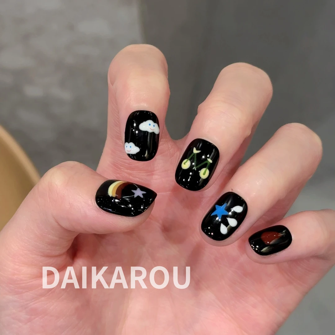 暗夜幻骑 黛卡柔 预售 哇擦么 新甲型  短椭圆手工穿戴甲10片