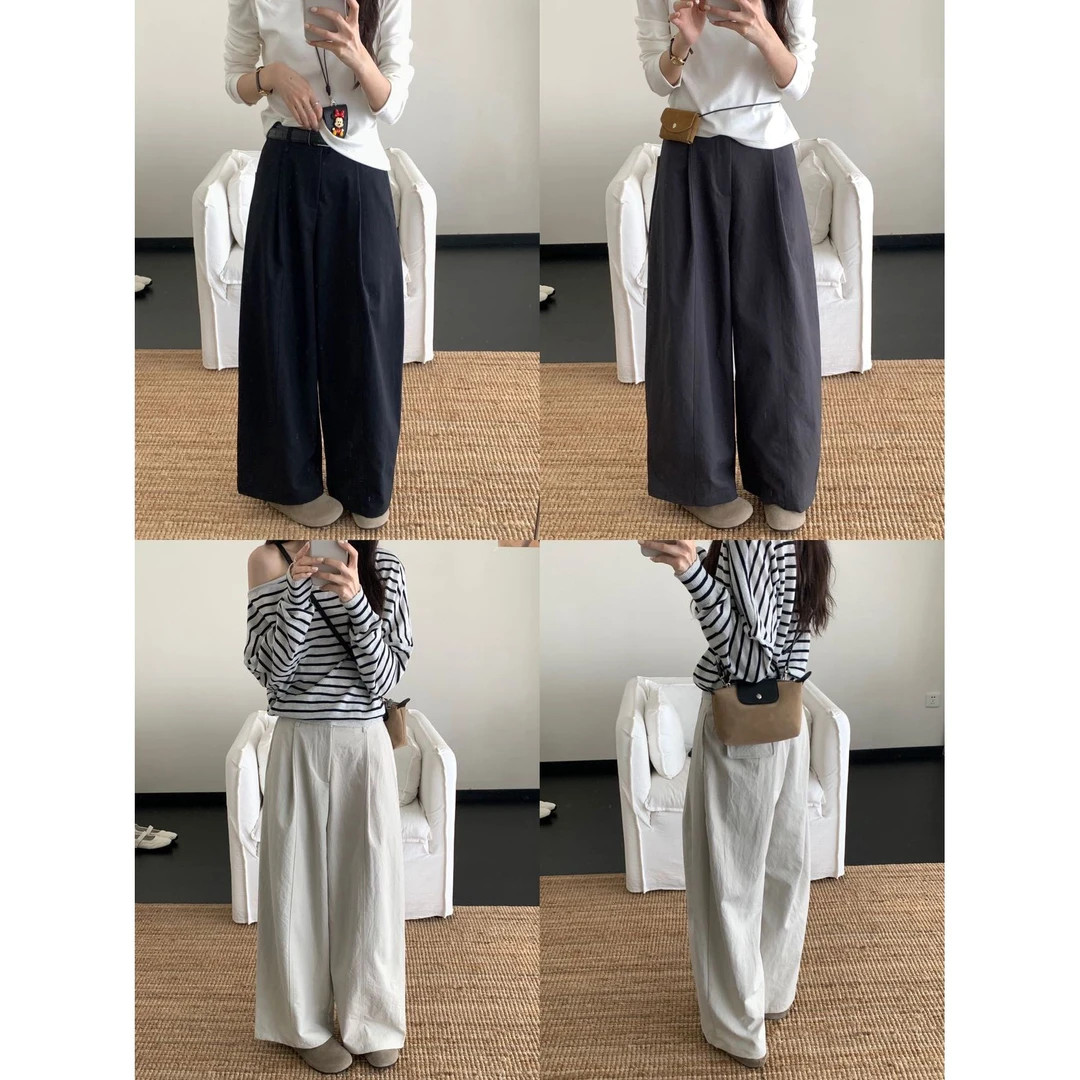 J-26018#万物皆可搭的后半松紧腰气球裤，谁懂呀，超显瘦!