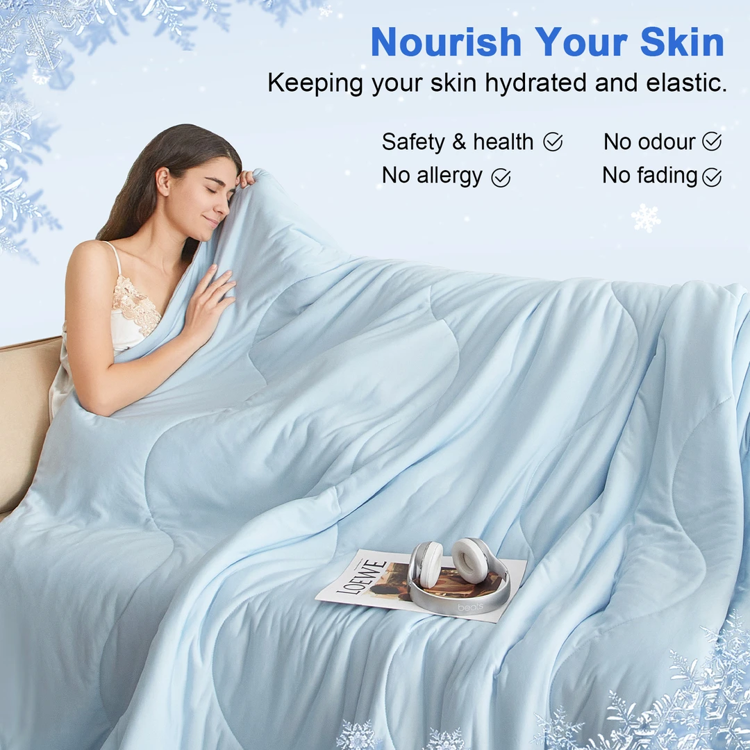 外贸出口凉感毯休闲毯现代简约毛毯午睡毯