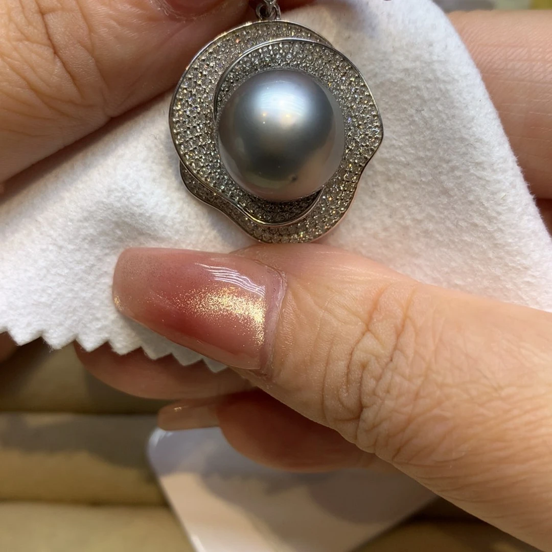 颈饰银S925镶嵌海水珍珠