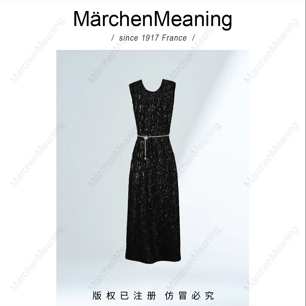 MärchenMeaning定制手工流苏特芙蓉连衣裙显瘦女装设计师静静