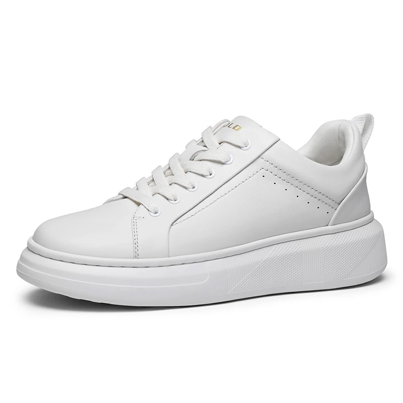 VOLO/犀牛新款透气男士高端休闲板鞋小白鞋休闲鞋真皮厚底增高