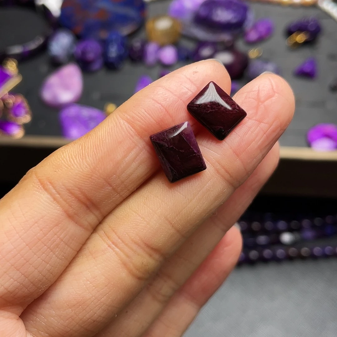 苏纪石（舒俱来）耳钉银S925镶嵌