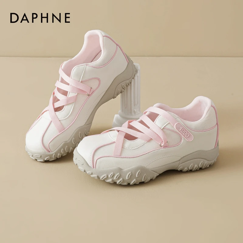 达芙妮新款厚底芭蕾德训鞋女秋季2025粉色玛丽珍女鞋休闲运动凉鞋
