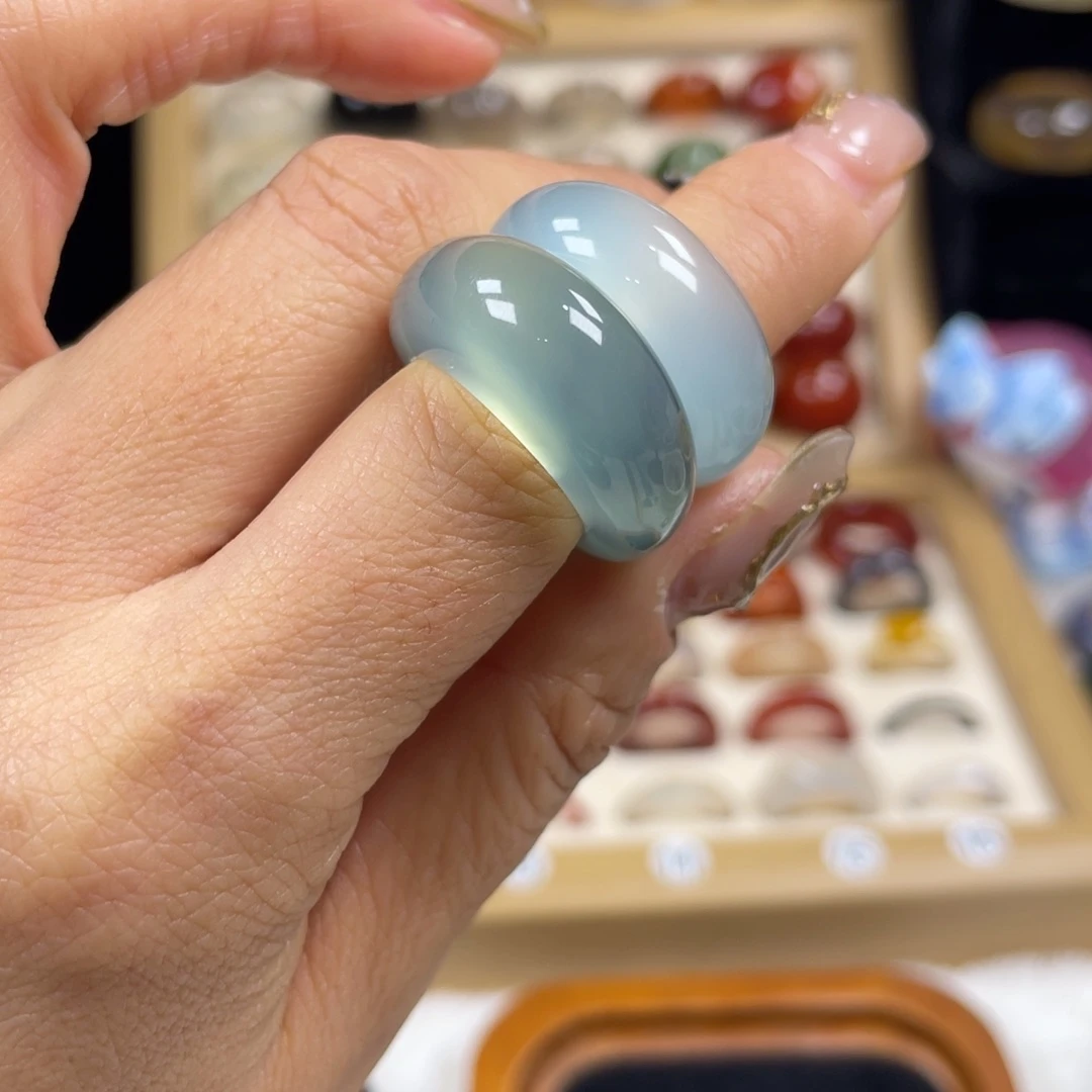 玛瑙/玉髓未镶嵌戒指12 13