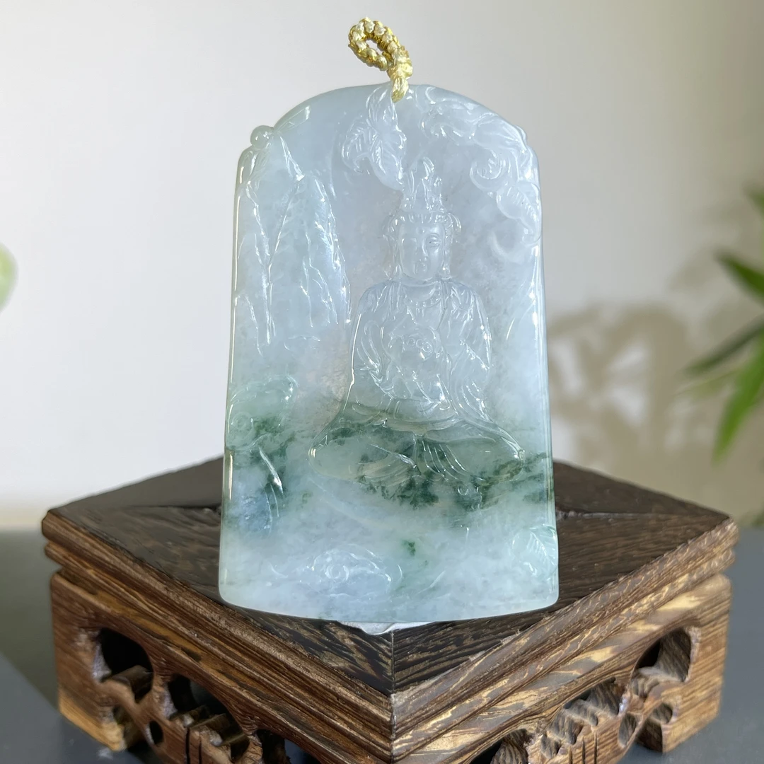 JTA14-156  天然缅甸翡翠A货 莲花观音