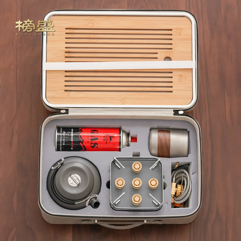 榜盛烧水户外钛合金茶具套装煮茶高档便携露营旅行茶具泡茶器装备