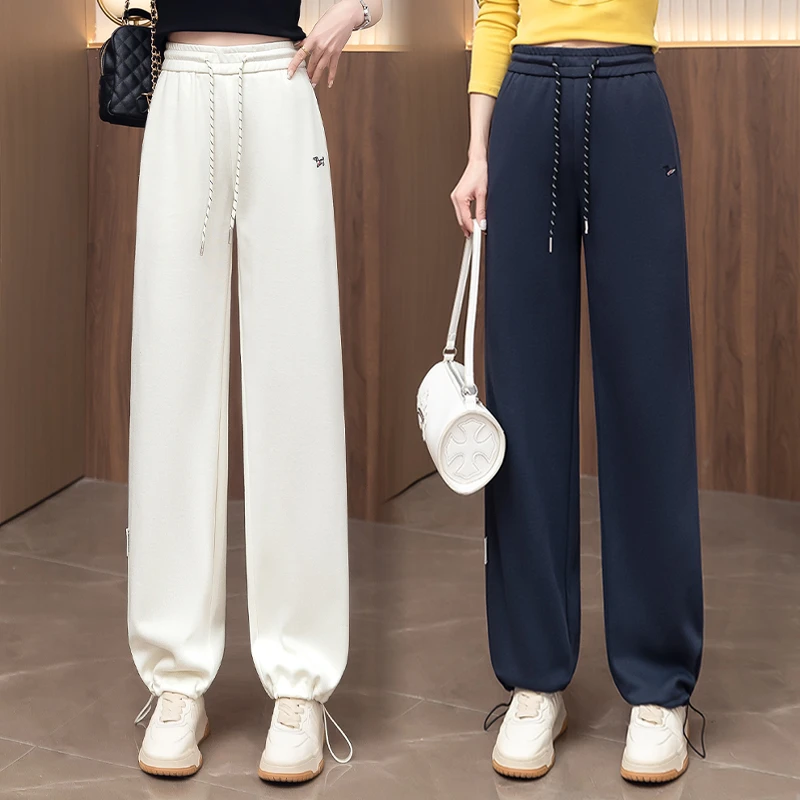 2025秋季新款运动束脚裤宽松裤子高腰阔腿裤显瘦春秋休闲卫裤时尚