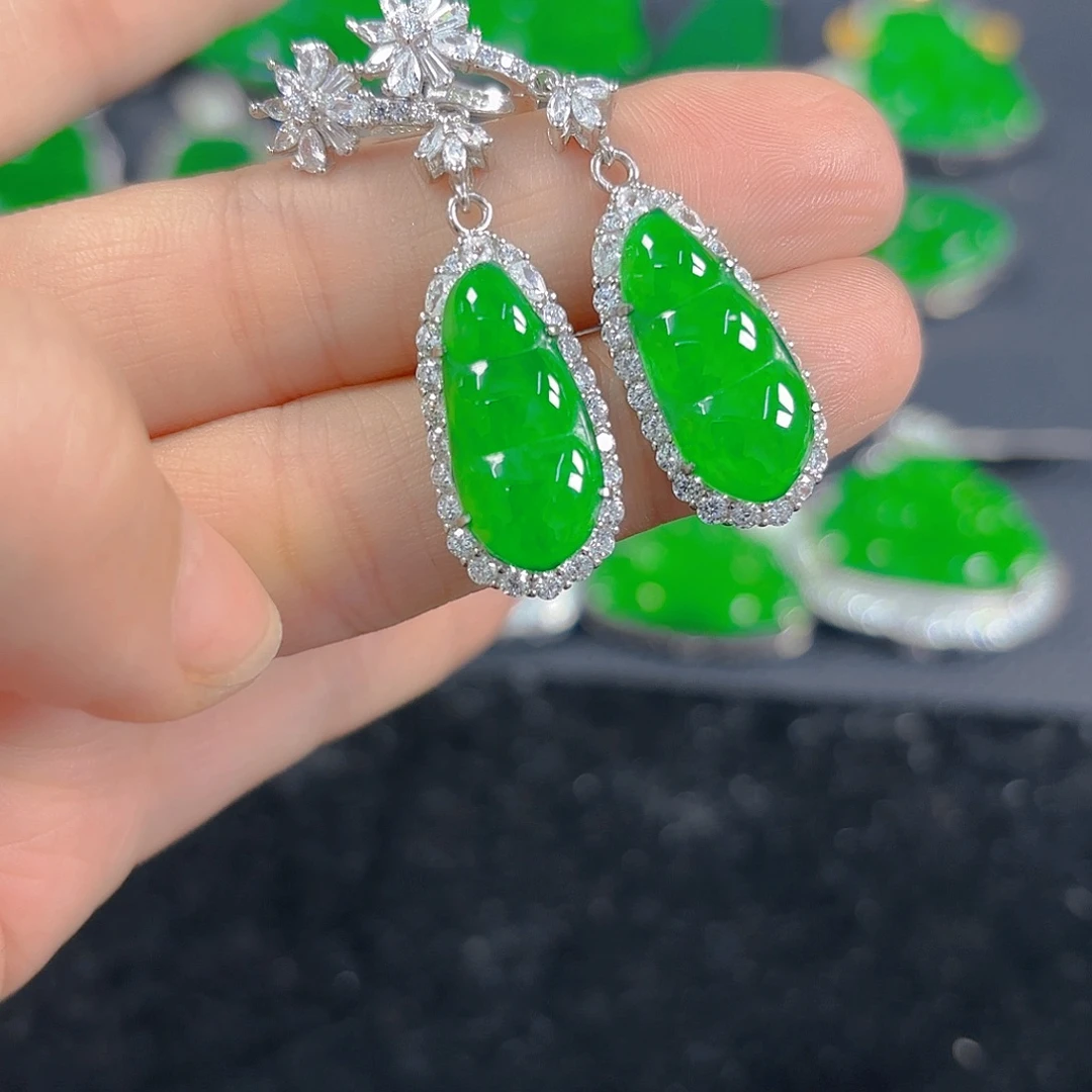 翡翠银S925镶嵌吊坠(不含链)