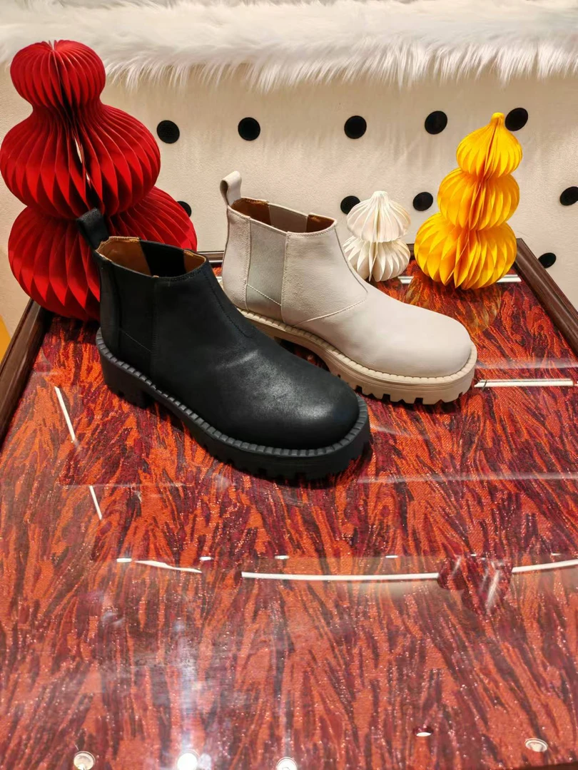 【如棠】磨砂小牛皮英伦短靴2122-10-4一脚蹬