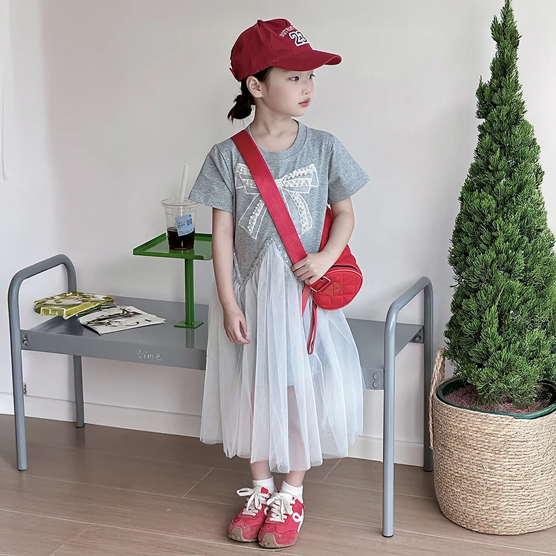 儿童洋气网纱裙夏季2025新款独特洋气时髦女童裙子女孩漂亮连衣裙