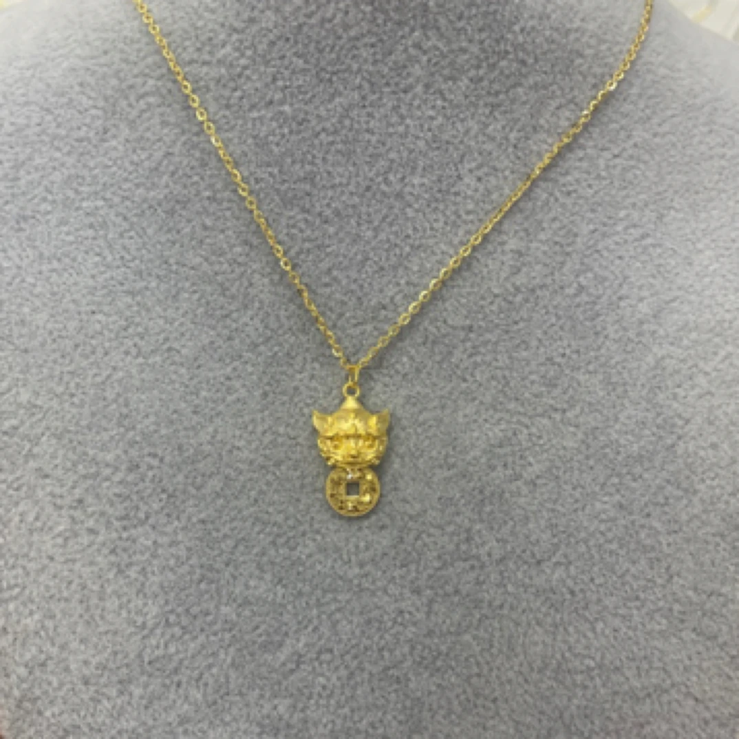 【不支持无理由退】5G足金999貔貅碎碎冰钱币套链