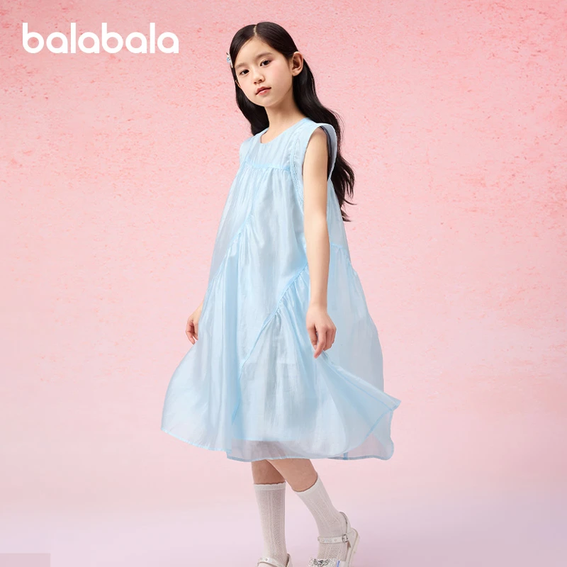 巴拉巴拉童装儿童裙子女童2025新款夏装无袖宝宝裙中大童甜美洋气