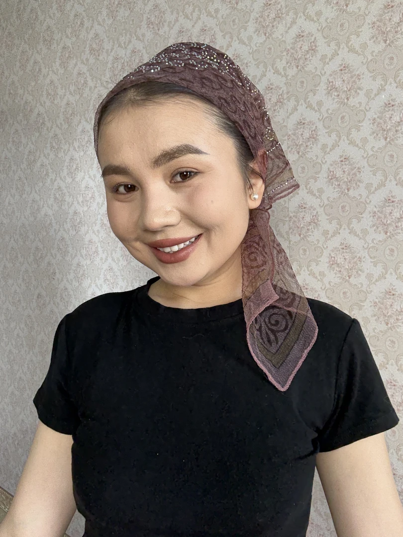 新款头顶贴钻 高级感头巾 红粉色