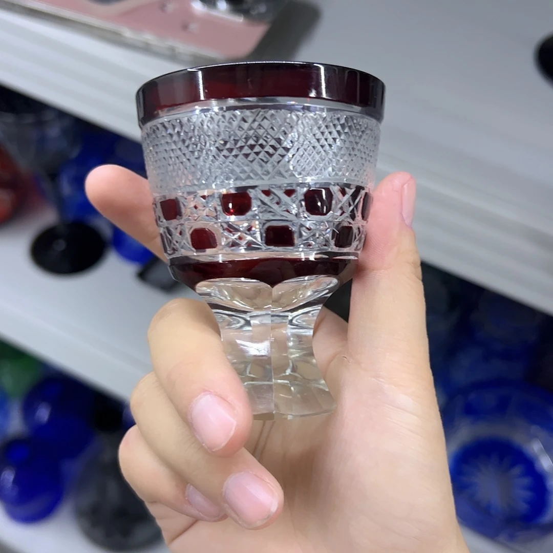 棕***๑水晶玻璃平底款微瑕五个