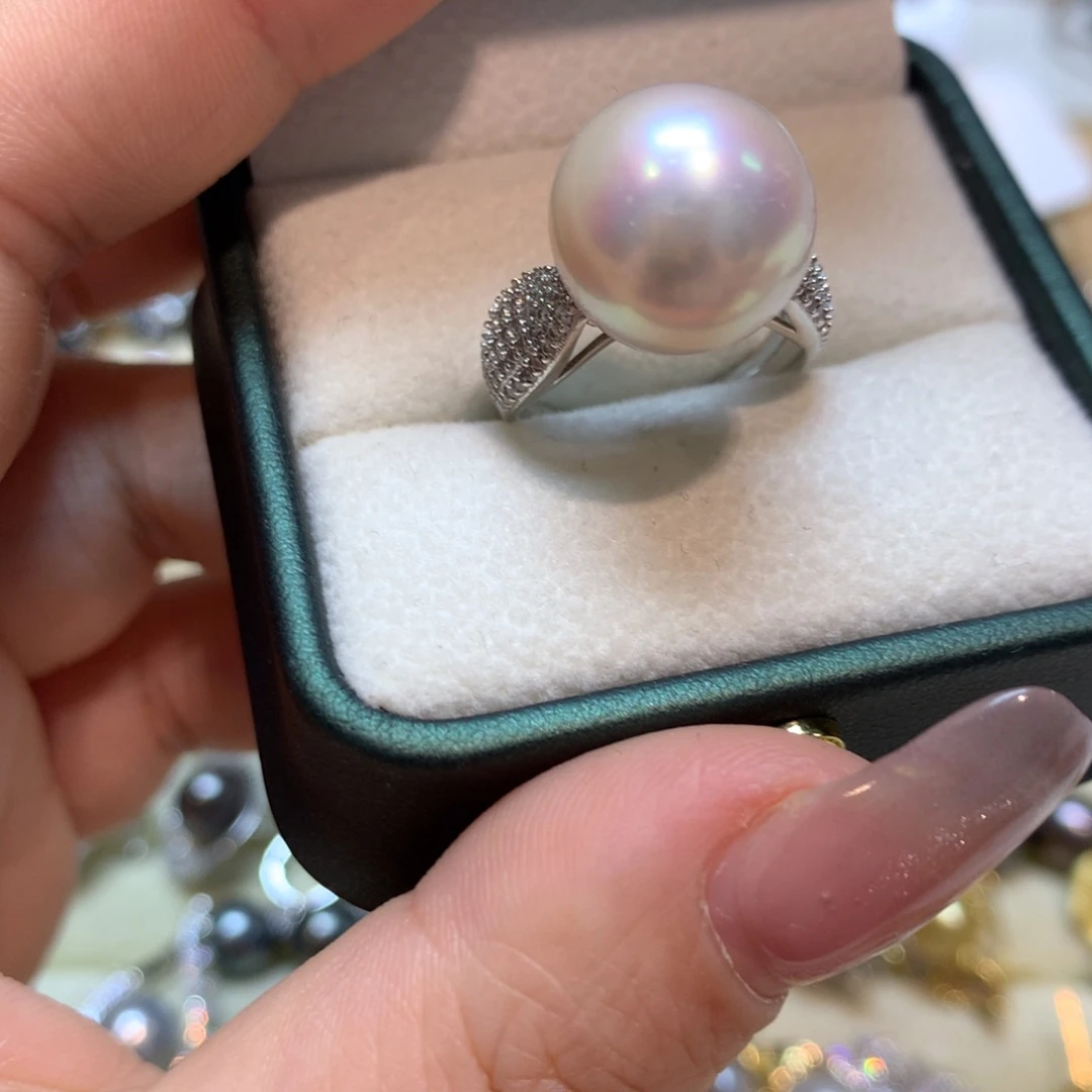淡水珍珠戒指银S925镶嵌