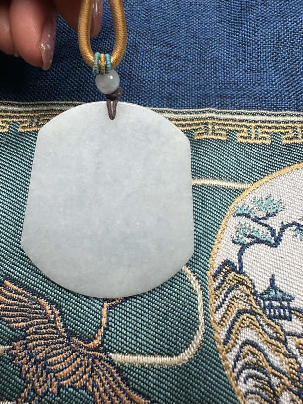 天然缅甸翡翠平安无事牌