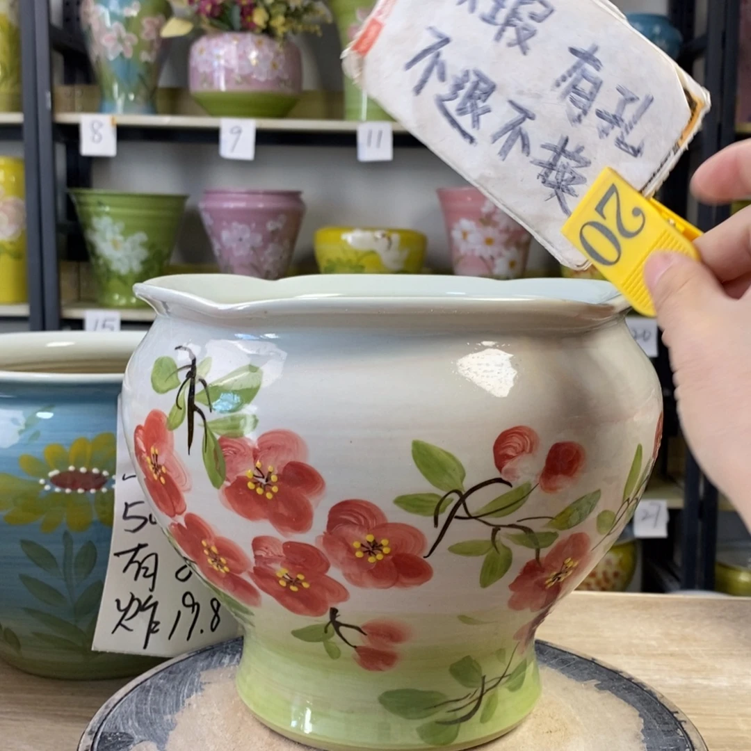 景德镇手工手绘陶瓷花盆