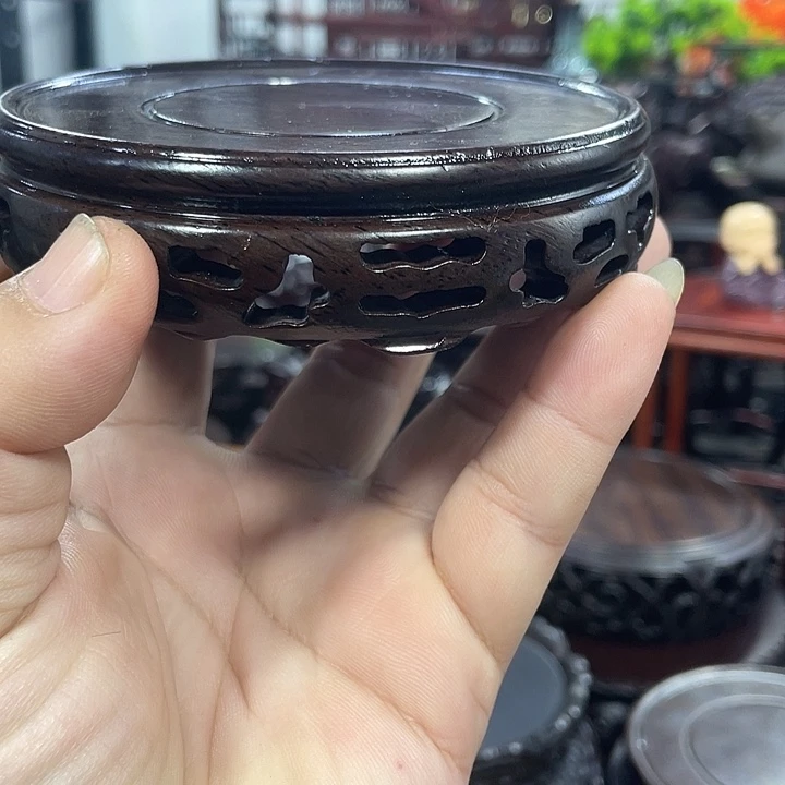 手工艺品琉璃红木底座工艺品9.5公分
