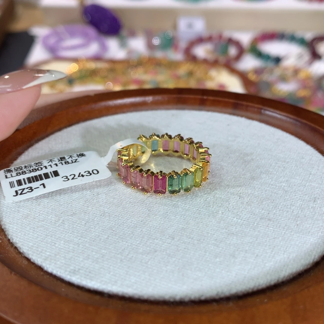 银S925镶嵌碧玺手串手链