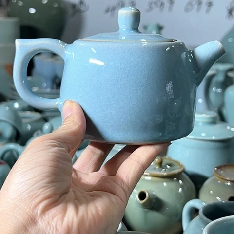 汝瓷天青井栏壶微瑕福利