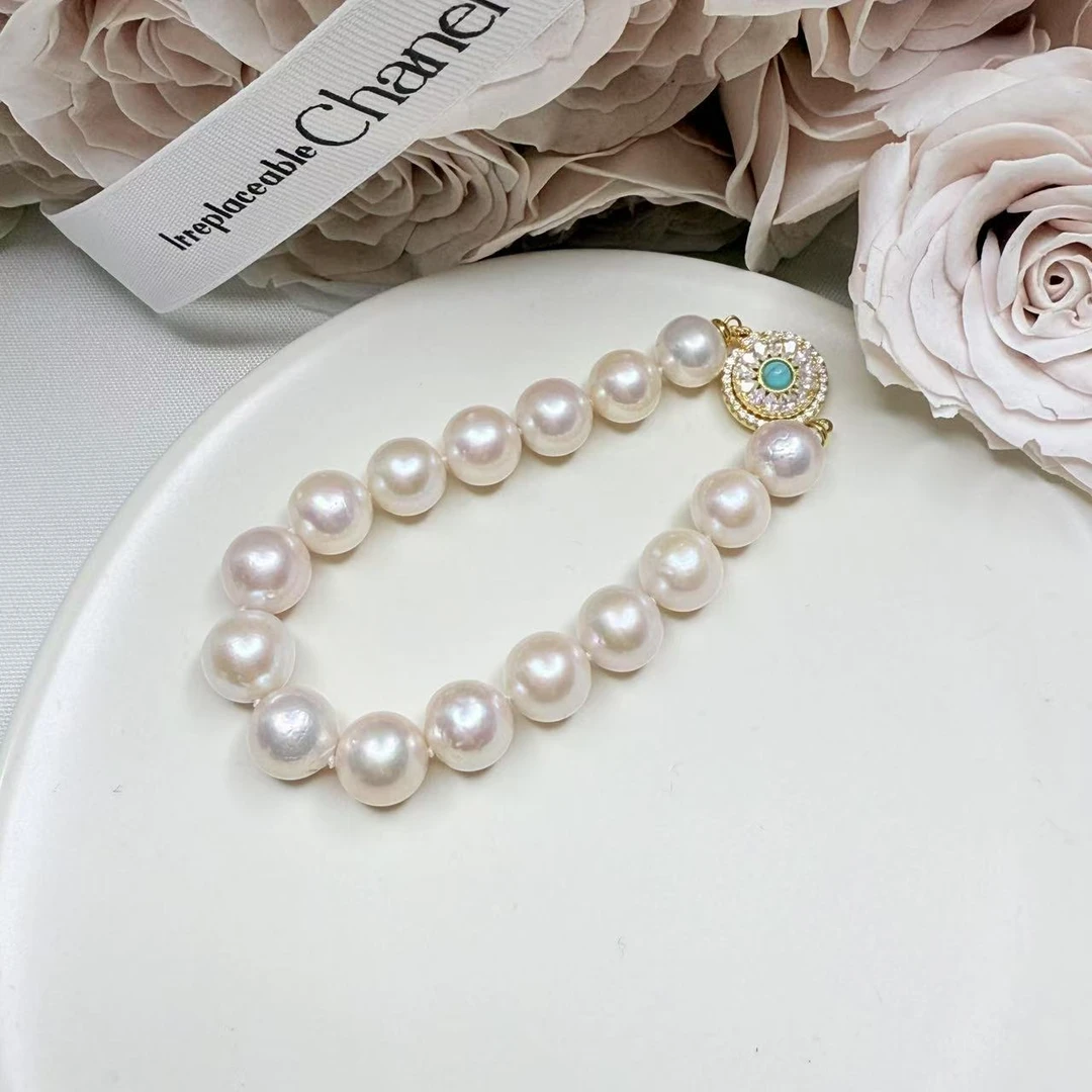 娜点珠宝 曼塔珍珠9-11mm珍珠手链磁吸扣