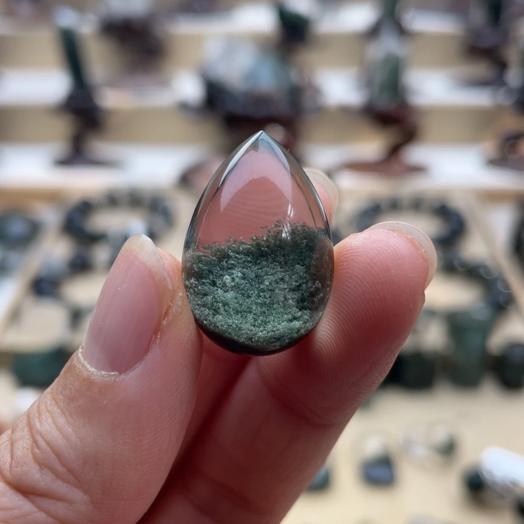 未镶嵌水晶颈饰绿幽灵聚宝盆水滴