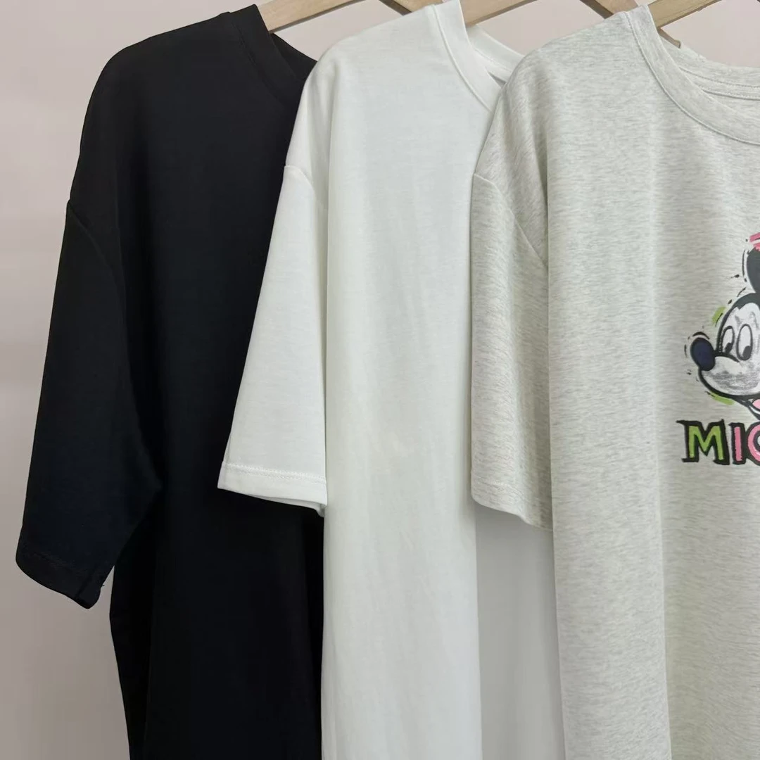 5133号5580#百搭圆领复古印花卡通休闲宽松短袖T