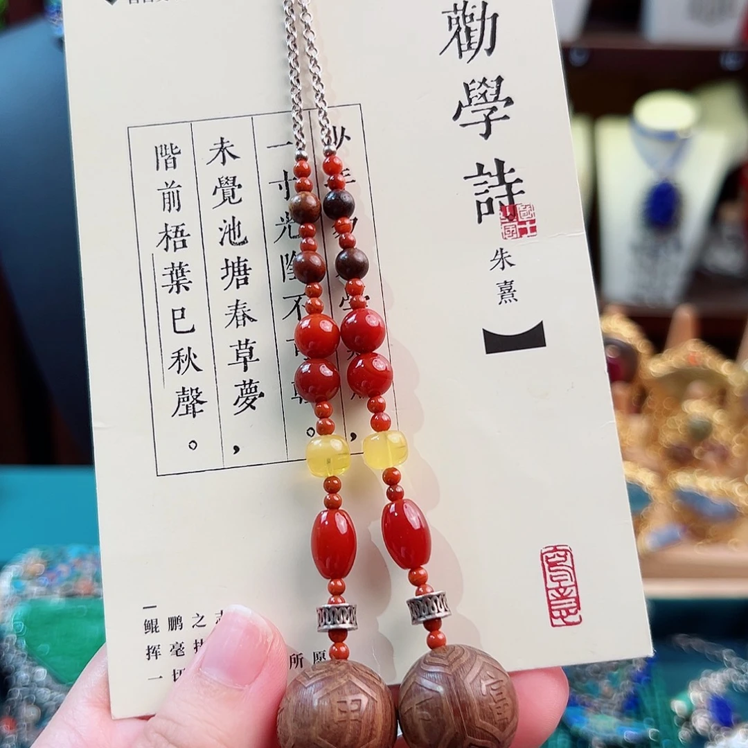 玛瑙银S925镶嵌挂件耳环