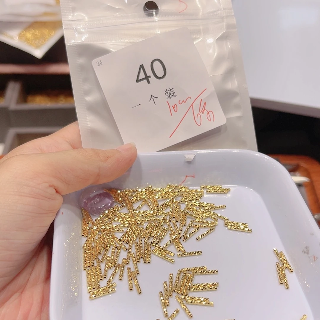 水晶珠宝半成品银S925镀金镶嵌40