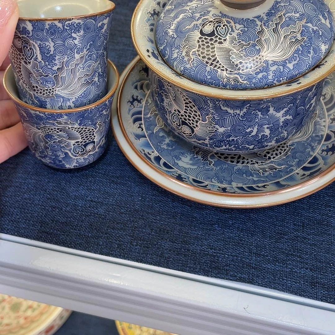 陶景德陶瓷盖碗茶具
