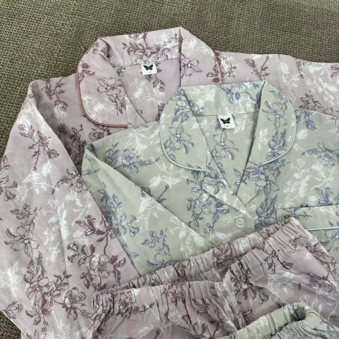 秋季常规款纯棉长袖长裤国风家居服套装睡衣25091546